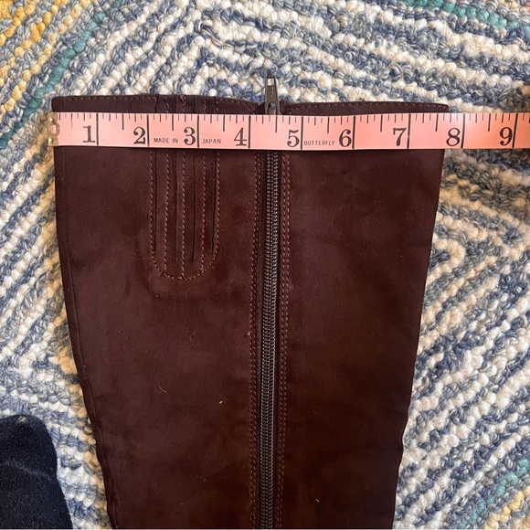 chocolate brown suede knee high Zip boots a2 aerosoles Peter Pan Wmn US 8 - Picture 16 of 16